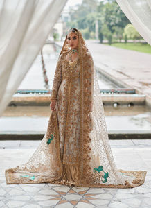 Robes de mariée pakistanaises faites à la main, style classique, longueur au sol, avec décorations de cristaux et de perles, 100% soie, silhouette en A - Product Image 6