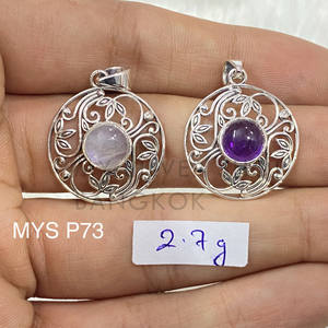 จี้อเมทิสต์พรีเมี่ยมดีไซน์พลอยธรรมชาติเครื่องประดับเงิน925ขายส่ง - Product Image 1