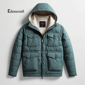 Veste à capuche pour homme 100% coton Chaude Légère Respirante Durable Confortable Coupe décontractée Écologique Vêtement d'hiver Extérieur - Product Image 2