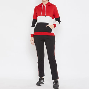 Custom Logo Two-Piece Breathable Sweatsuit for Women High Quality Casual Solid Color <b>Plain</b> <b>Tracksuit</b> Hoodie Sets - Product Image 5