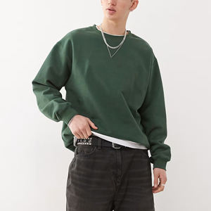 Sudadera básica de mezcla de algodón 100% de cuello redondo de alta calidad para hombres Sudadera cómoda y elegante de gran tamaño con hombros caídos para hombres - Product Image 5