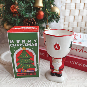 Luxury ceramic scented candle handmade soy wax xmas-themed novelty candle customized home decor gift for winter holiday party - Product Image 1