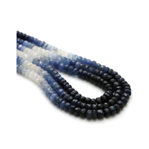 Venta caliente collar de cuentas facetadas de zafiro de tamaño personalizado: Cadena de piedras preciosas de 3 líneas para diseños de joyería elegantes y únicos - Product Image 3