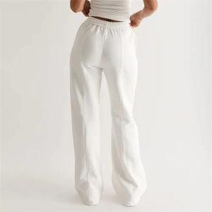 Pantalones de estilo callejero rasgados largos planos de verano transpirables informales para mujer - Product Image 4