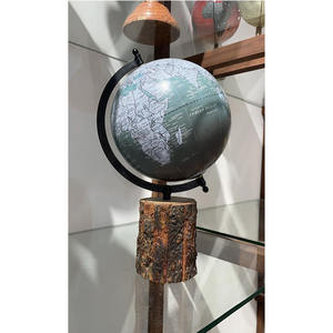 8 pouces carte physique éducatif monde Globe métal et bois support monde géographique Globe carte de bureau milieu du siècle décor - Product Image 3