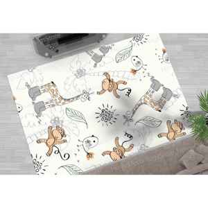 Tapis imprimé : Tapis pour enfants avec animaux, tapis girafe, tapis pour chambre de bébé, tapis en chenille - Product Image 3