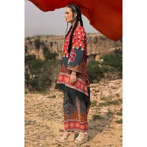 ชุดผ้าลอนพิมพ์ลายสำเร็จรูป 2 ชิ้นสำหรับผู้หญิง ปักลายเป็นช่อบนผ้าออร์แกนซ่า รุ่น TL-52152 - Product Image 6