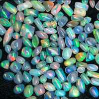 H GEMS Hermoso Lote al por Mayor de Ópalos Etíopes Naturales Multifuego Mixtos en Cabujón (Ovalado/Pera/Redondo) de Excelente Calidad, Color Limpio y Sueltos
