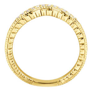 Anillo de Compromiso y Alianza de Oro Amarillo de 18K con Diamantes Estilo Antiguo - Product Image 6