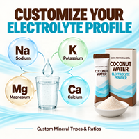 Fabricant de poudre d'électrolytes hydratante à base d'eau de coco OEM, formule personnalisée, saveur sur mesure, en sachet individuel, mélange pour boisson
