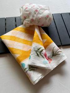 Sari floreciente de lino pesado de peso ligero suave con leheriya floral impreso digital perfecto para todas las ocasiones - Product Image 5