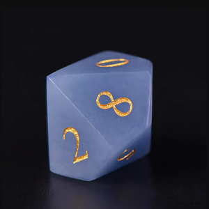 Dés en pierre de haute qualité, angelite, cristal naturel, pierres de guérison reiki, pierres gravées, ensemble de dés personnalisés, cristal viking. - Product Image 6