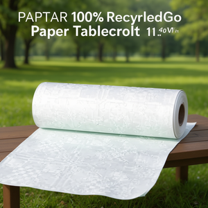 Papel de Damasco Blanco 100% Reciclado PAPSTAR, Rollo de 1 x 50 m, 40 g/m² - Product Image 3