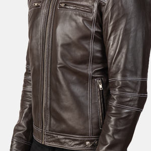 Vintage Style Genuine <b>Leather</b> <b>Jacket</b> for Men Handmade Biker Coat with <b>Retro</b> Look and Comfortable Lining <b>Leather</b> <b>Jackets</b> - Product Image 6