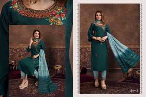 Pantalon de travail à la main avec motif de soie, nouvelle élégance attrayante, tendance, pantalon Kurti avec dupata, qualité d'exportation indienne - Product Image 5