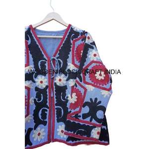 เสื้อแจ็คเก็ตฤดูหนาวผ้าฝ้ายแท้ 100% ลายปักดอกไม้ ทนทาน ระบายอากาศได้ดี เป็นมิตรกับสิ่งแวดล้อม ซับในหนา คอวี ถอดออกได้ - Product Image 3