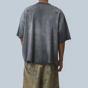 T-shirt surdimensionné pour homme, style punk, manches longues, impression numérique, couleur unie, jersey de coton, col rond, vêtements de streetwear tendance - Product Image 3