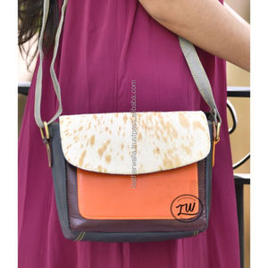 Handmade Leather Bag Recycled Leather Purse for Women Western Colorful Leather Small Crossbody Saddle Bag <b>Shoulder</b> <b>Strap</b> Bags - Product Image 1