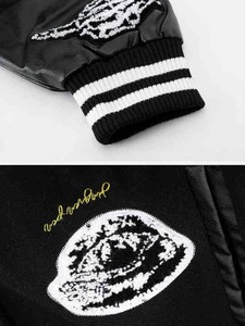 Chaqueta de cuero Varsity de alta calidad con cuerpo de lana y forro de nailon relleno de algodón, tela de lona, decoración de letras - Product Image 3