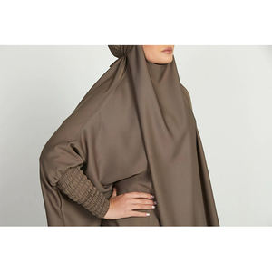 Elegant Pleated Silk Satin Kaftan <b>Abaya</b> Customized Color Polyester/Spandex Islamic Prayer Dress Two Piece Custom Made Size - Product Image 5