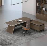 Bureau de direction en forme de L de style moderne à bon prix, en matériau MFC E0, avec armoire pour immeuble de bureaux