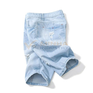 Service OEM Vente en gros Shorts en jean pour hommes personnalisés Nouveauté Shorts en jean pour hommes à marque privée - Product Image 2