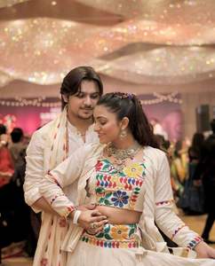 El último nuevo diseñador estilo Bollywood Algodón puro hermoso Gamathi Work Lehenga y Choli con chaqueta lista para usar puntada completa - Product Image 2