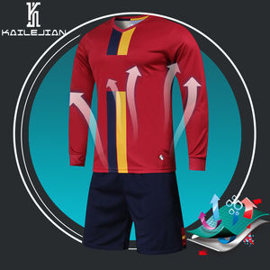 Camiseta transpirable personalizada de alta calidad, chándal de fútbol, camiseta de fútbol de secado rápido, uniforme de fútbol de manga larga - Product Image 3