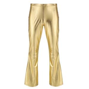 Pantalones acampanados informales de cintura alta para hombre, material de algodón con acabado metálico brillante, pantalones de disfraz de discoteca de Color personalizables - Product Image 5