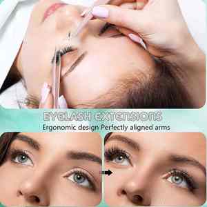 Juego de pinzas profesionales para extensión de pestañas, 4 Uds., empuñadura rosa para bebé con bolsa de cuero a pedido, Kits de pinzas para pestañas injertadas - Product Image 3