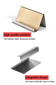 Becora Stylish Stainless Steel Business Card Titular Nome Cartão Gift Organizer para o escritório ou casa Elegante Desk Decor Acessório - Product Image 5