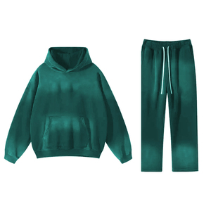 Ensemble de survêtement vintage en molleton de coton ample, jogging délavé, survêtement personnalisé à jambes évasées, lavage à l'acide, Haus Industries - Product Image 1