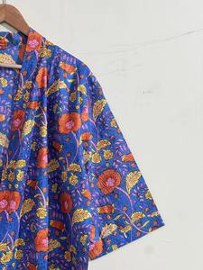 Bata de Dama de Honor con Estampado de Bloques, Bata Kimono de Algodón, Ropa de Dormir de Verano, Talla Única, Regalo al por Mayor para Invitados, Bata Boho - Product Image 3