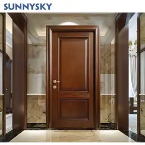 Sunnysky desain interior gaya Amerika disesuaikan harga pintu kayu solid mahoni lukisan