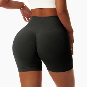 Pantalones cortos de Yoga para entrenamiento de talla grande con Control de barriga de cintura alta para mujer, pantalones cortos de Fitness con patrón sólido, levantamiento de glúteos, 100% algodón High Street - Product Image 6