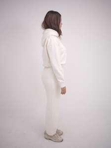 Ensemble survêtement à capuche 2 pièces pour femme, personnalisé, uni, décontracté, écologique, 100% coton molletonné, surdimensionné, doublé, hiver, anti-froissement - Product Image 2