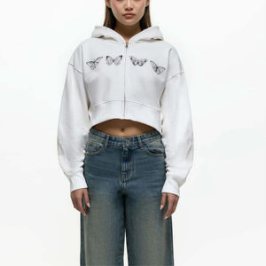 Logo personnalisé Streetwear Hoodies pour Femme Pull Respirant Femme Hoodie Casual Crop Top Tricoté Hoodies pour Filles - Product Image 1