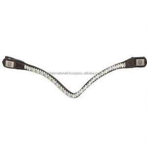 Bracelet de luxe en cuir avec chaîne métallique, en cuir véritable, 1 rangée de cristaux transparents argentés alexa, blanches, en cuir véritable - Product Image 6