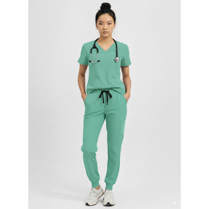 Durable Jogger Scrub Pant suave elástico Scrubs uniformes conjuntos para mujeres colores personalizados 280Gsm tela Hospital Scrubs uniformes - Product Image 1