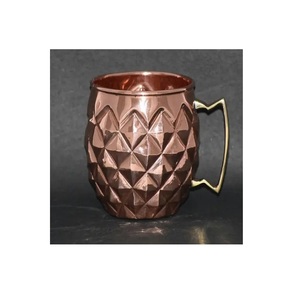 Attractive Diamond Embossed 100% Copper Mug Wholesale <b>Bulk</b> Purchase Stainless Steel Copper Mule Mug At Cheap Price - Product Image 1