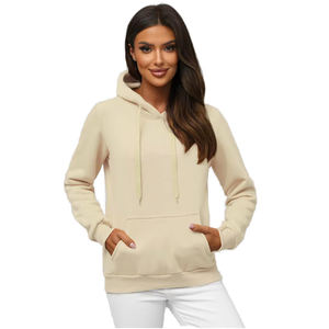 Sweat-shirt à capuche ample en molleton tie-dye personnalisé pour femme, couleur unie, épaules dénudées, 100 % coton, imperméable, style décontracté pour - Product Image 6