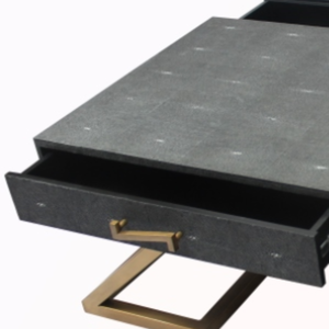 Mesa de Centro Moderna de Lujo Daphoco con Imitación de Piel de Tiburón, Juego de Sala de Estar, MDF, Color Latón Antiguo, Hierro, Precio Económico al por Mayor, para Hogar y Hotel - Product Image 5