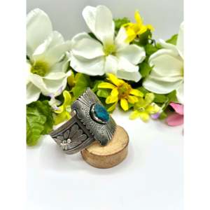 Mathilda Benally Moreni Turquoise & Sterling <b>Silver</b> Fashion <b>Cuff</b> <b>Bracelet</b> - Product Image 2