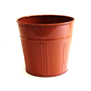 Maceta de Metal clásica moderna, maceta con textura martillada, revestimiento en polvo de Color marrón para uso decorativo en el hogar, sala de estar, jardín, terraza - Product Image 6