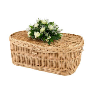 Cercueil en rotin durable pour animaux de compagnie pour la crémation, urne funéraire en osier artisanale avec couvercle, panier commémoratif rustique pour chat chien - Product Image 3