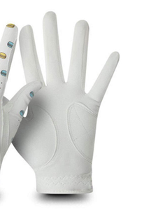 Acheter des gants de golf en cuir blanc Cabretta de qualité supérieure pour hommes tissu respirant logo personnalisé pour le sport - Product Image 3