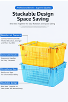 Caisse en plastique empilable pour l'agriculture, caisses à tomates, caisses de stockage en plastique pour la récolte des fruits et légumes