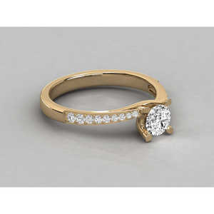 Bague en or 9 carats pour femme, sertie d'un diamant de laboratoire taille brillant, style solitaire - Product Image 6