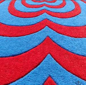 KNOT Hand Tufted Wool Rug 'Home Heart Is' Striped Design Soft Touch Multicolor Customizable Size for <b>Door</b> Space Living Rooms - Product Image 3