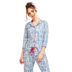 2023 Bangladesh impreso Color sólido camisón de mujer Floral verano ropa de dormir con correa de espagueti botón Fly precio barato - Product Image 6